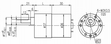 37mm OD Standard Gearbox BLDC Πλανητικός κινητήρας 8 πόλων