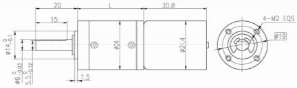 24 mm OD bldc Πλανητικό κιβώτιο ταχυτήτων Κινητήρας ταχυτήτων Ενσωματωμένος οδηγός