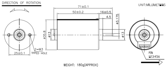 BLDC-3650 Μηχανές χωρίς βούρτσα με κιβώτιο ταχυτήτων μείωσης για εξοπλισμό επιχειρήσεων