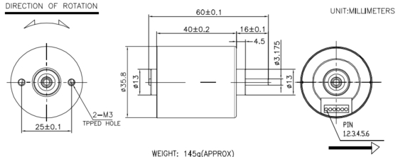 BLDC-3640 Αβουρτσισμένοι Κινητήρες με Μειωτήρα για Ηλεκτρική Ξυριστική Μηχανή και Δονητή