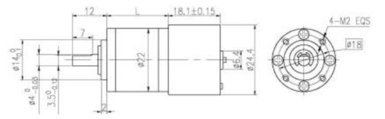 BLDC Πλανητικό Μοτέρ με Ενσωματωμένο Οδηγό και Πλανητικό Κιβώτιο Ταχυτήτων 22mm OD 12 Πόλων