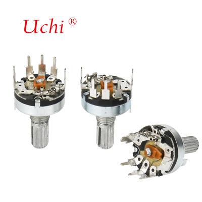 RV17 With Switch Metal Shaft 10K, 100K, 500K Carbon Film Single Group 3-pin 17mm Volume Control Rotary Potentiometer