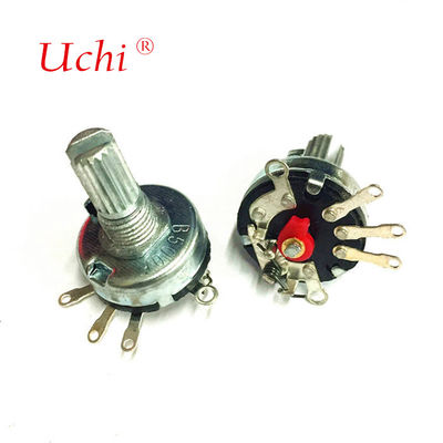RV17 With Switch Metal Shaft 10K, 100K, 500K Carbon Film Single Group 3-pin 17mm Volume Control Rotary Potentiometer