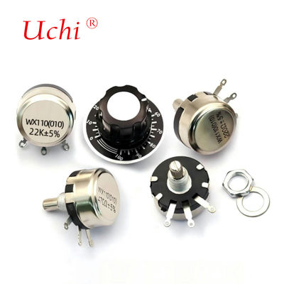 WX110 Ποτενσιόμετρο Περιστροφικό Ακριβείας Μονής Στροφής με Κουμπί 470 Ω 1K 2K 10K 22K