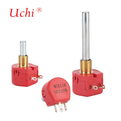 WX118 Ποτενσιόμετρο περιστροφικό περιελίξεως 5k Ohm Άξονας 40mm Μονής στροφής